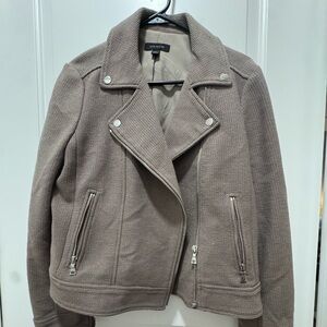 Ann Taylor Women's Grey Knit Moto Jacket